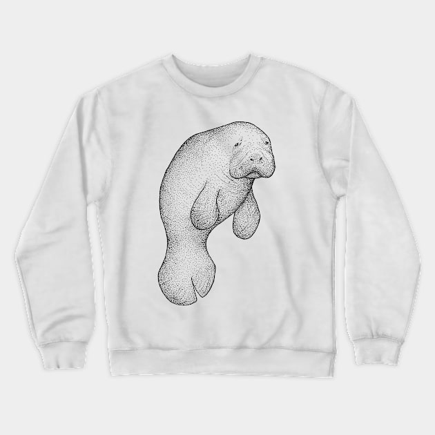 Manatee - marine animals, sea creatures, cute Crewneck Sweatshirt by Inspirational Koi Fish